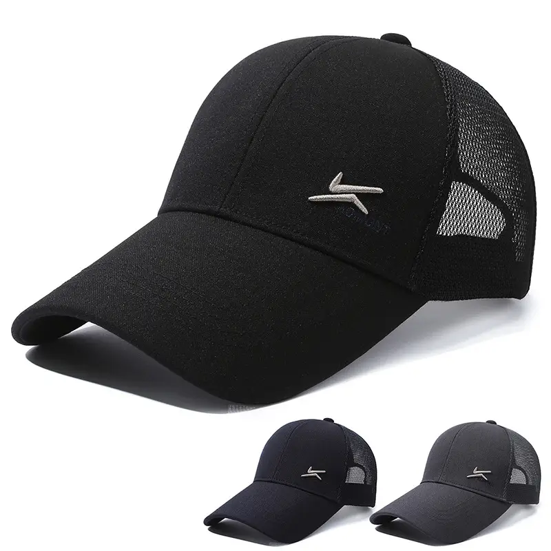 Men's Black Mesh Cap with Logo - Image 4
