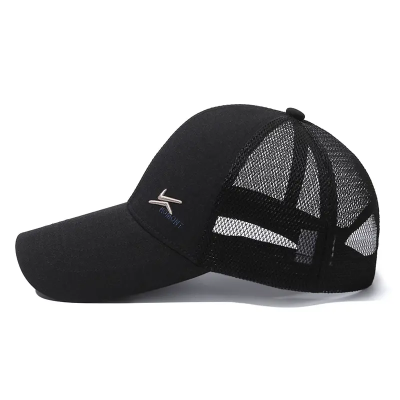 Men's Black Mesh Cap with Logo - Image 7