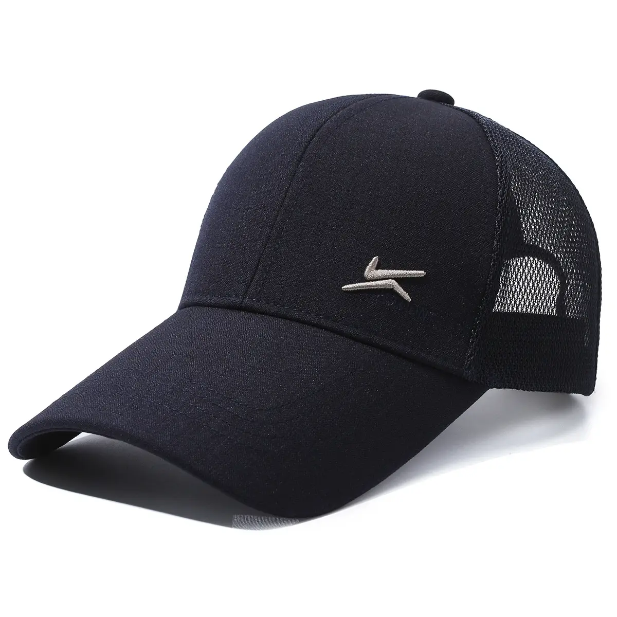 Men's Black Mesh Cap with Logo - Image 2