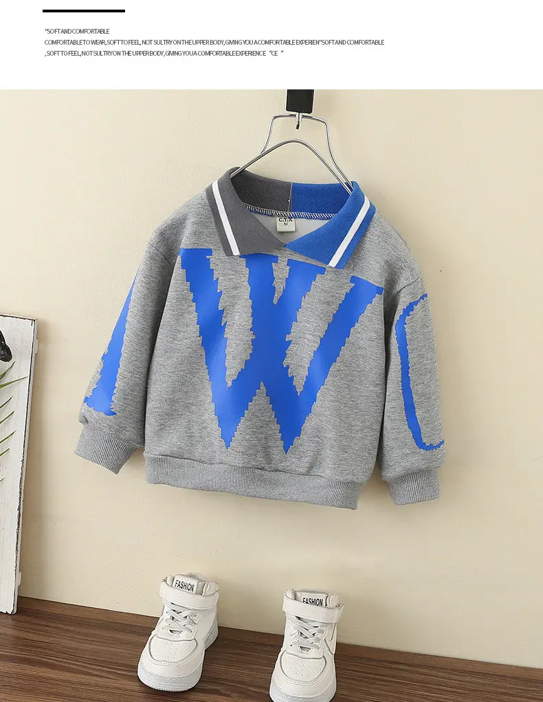 Boys Green White W Printed Hoodie Sweatshirt 2024 — feature 11