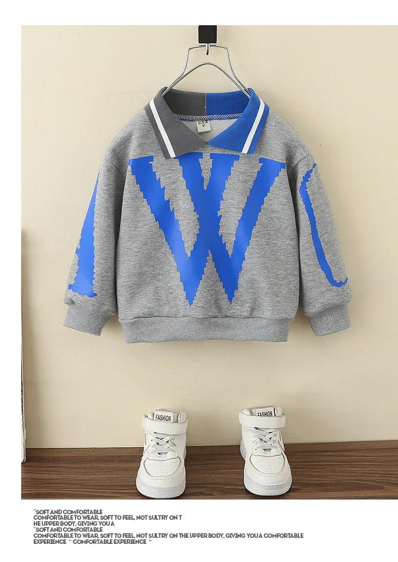 Boys Green White W Printed Hoodie Sweatshirt 2024 — feature 9