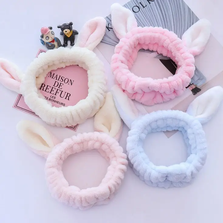 Cute Rabbit Ear Face Wash Mask Headband - Image 6