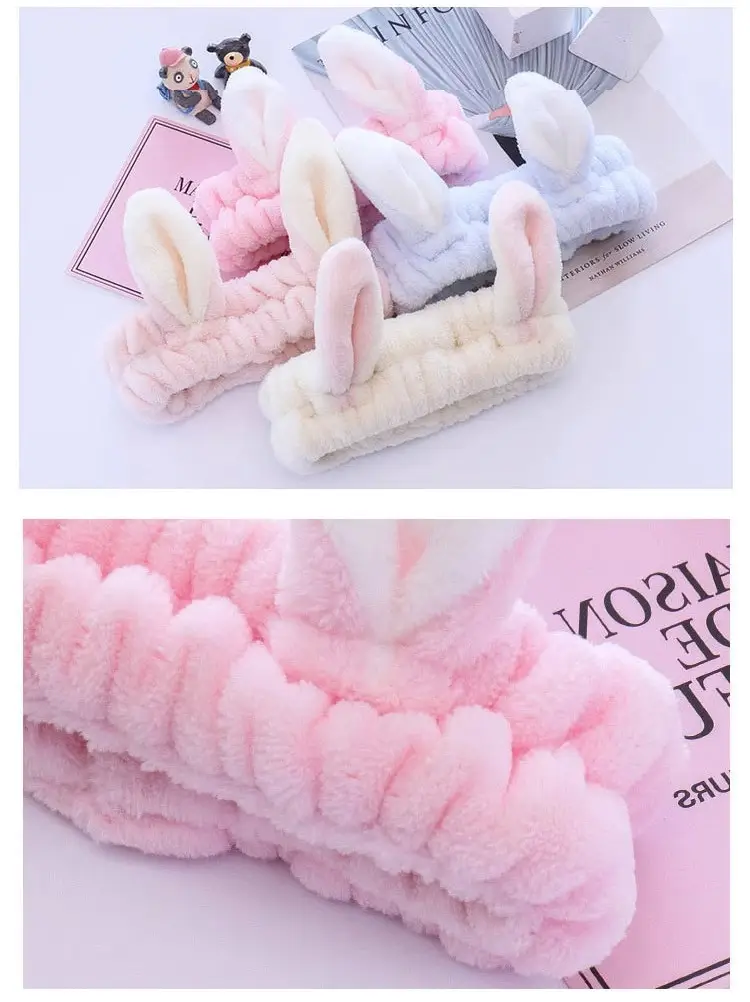 Cute Rabbit Ear Face Wash Mask Headband — feature 3