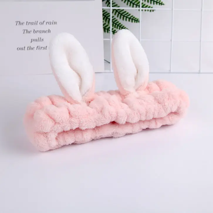 Cute Rabbit Ear Face Wash Mask Headband - Image 3