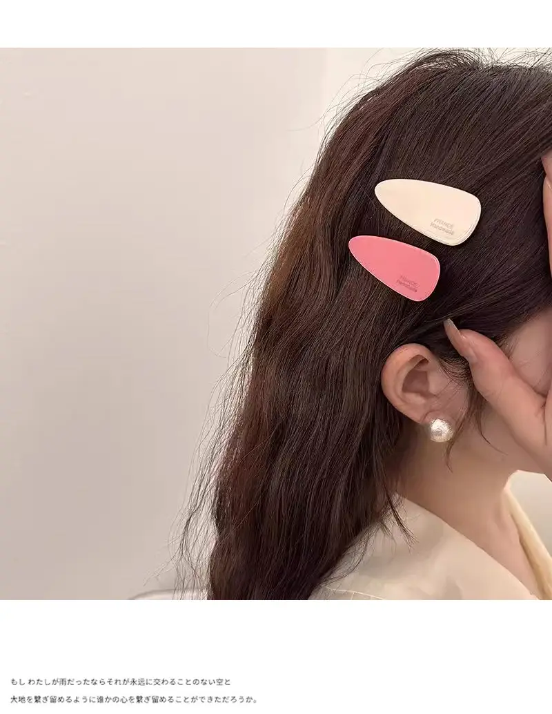Korean Style Acrylic Hairpins Drop Shape Gold Glitter Pink — feature 28