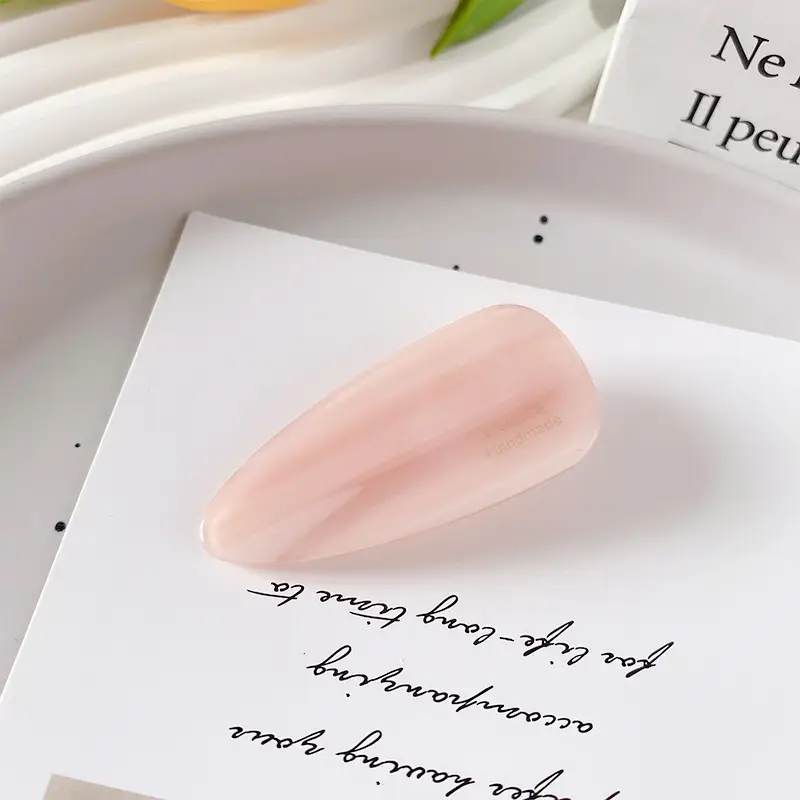 Korean Style Acrylic Hairpins Drop Shape Gold Glitter Pink - Image 2