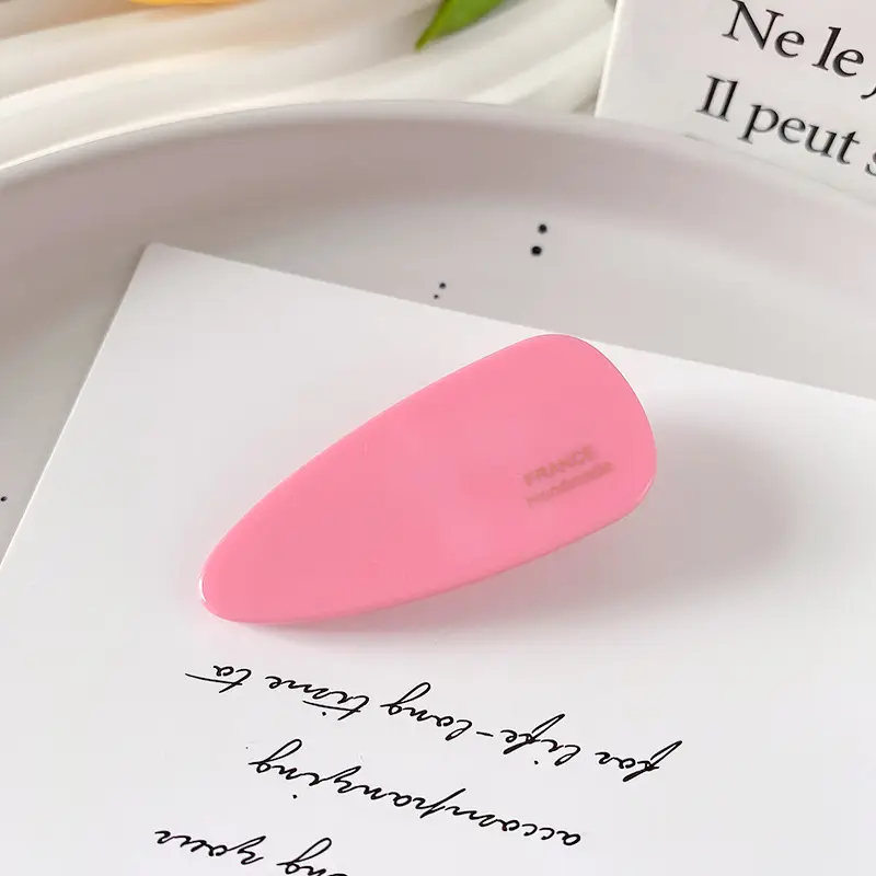 Korean Style Acrylic Hairpins Drop Shape Gold Glitter Pink - Image 4