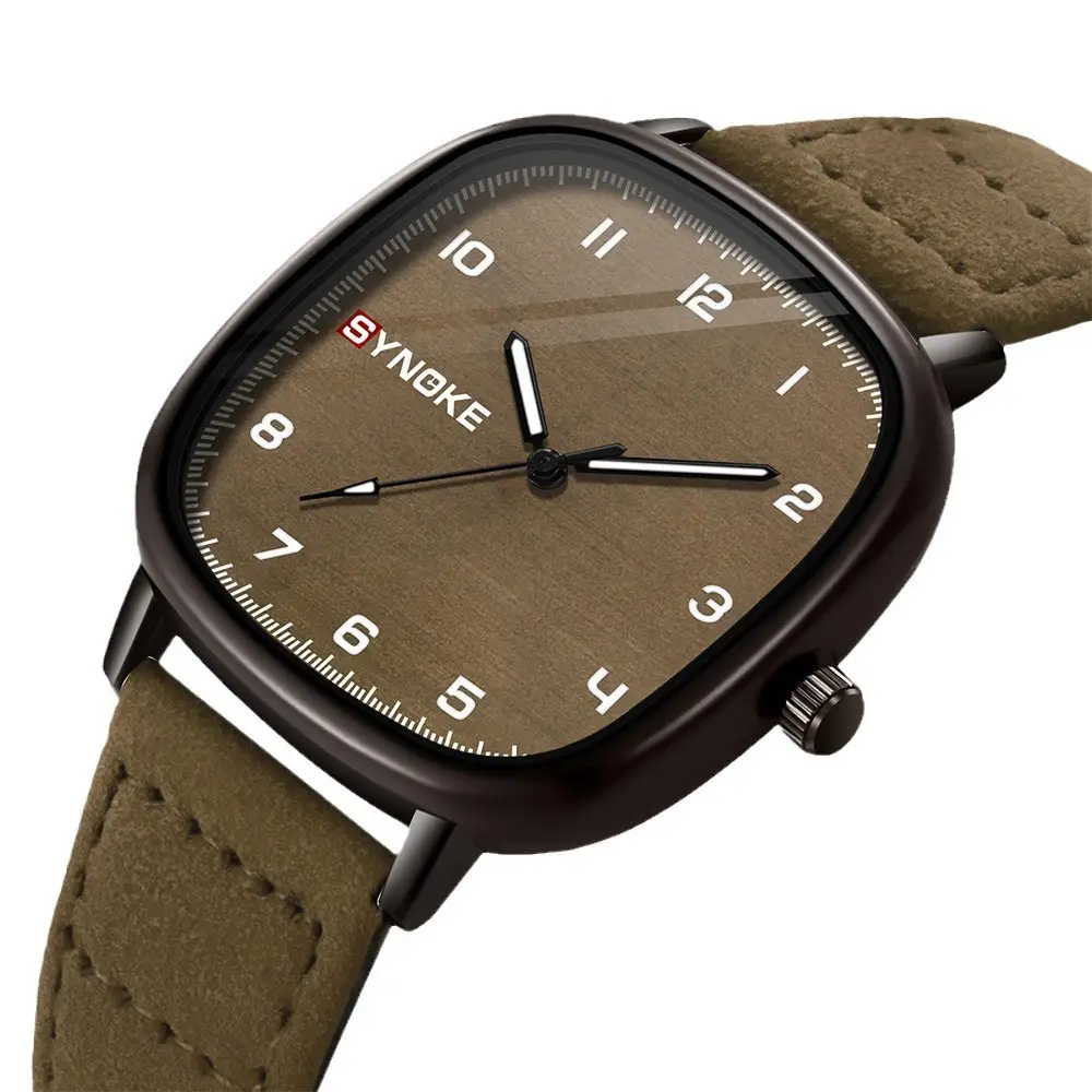 Synko Brown Quartz Watch with Leather Belt - Image 9