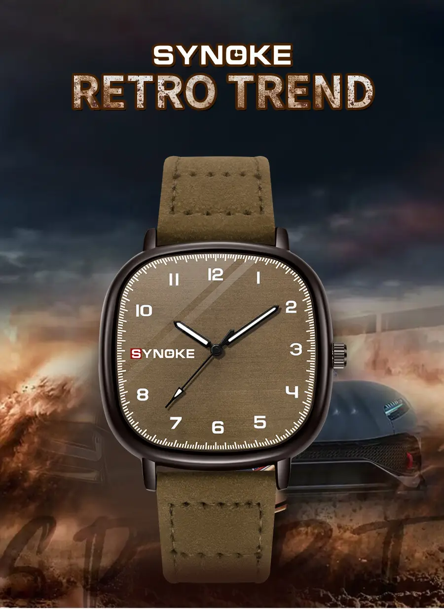 Synko Brown Quartz Watch with Leather Belt — feature 17
