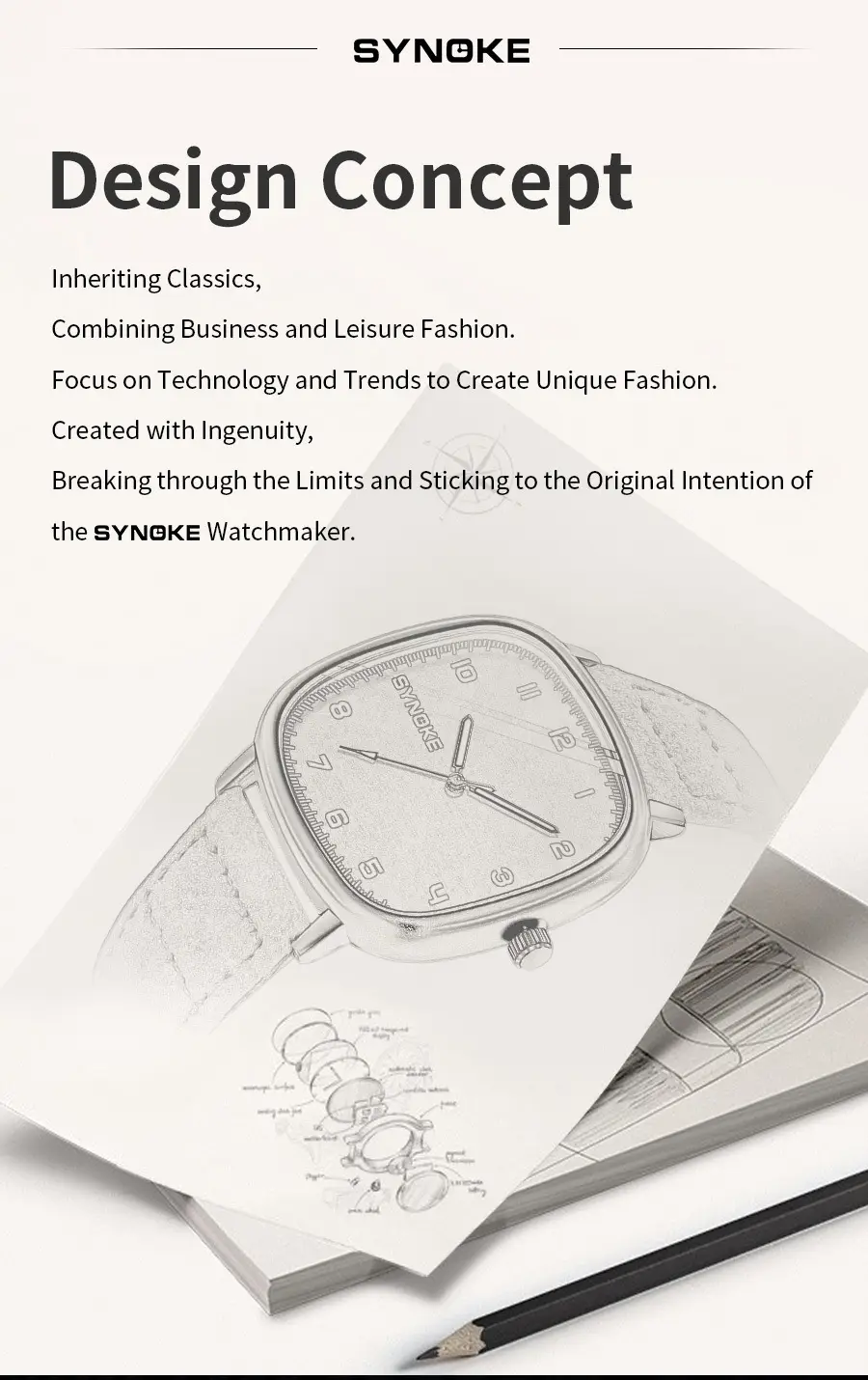 Synko Brown Quartz Watch with Leather Belt — feature 19