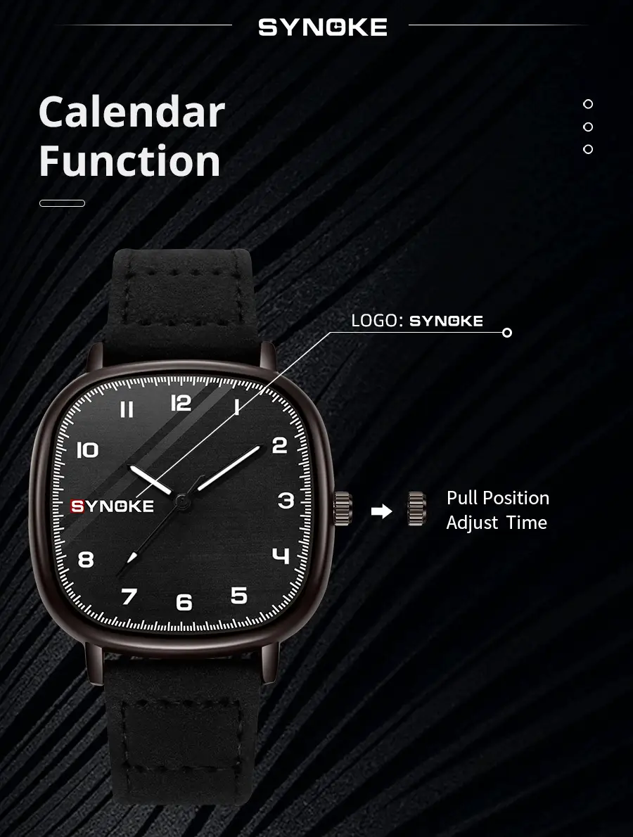 Synko Brown Quartz Watch with Leather Belt — feature 20