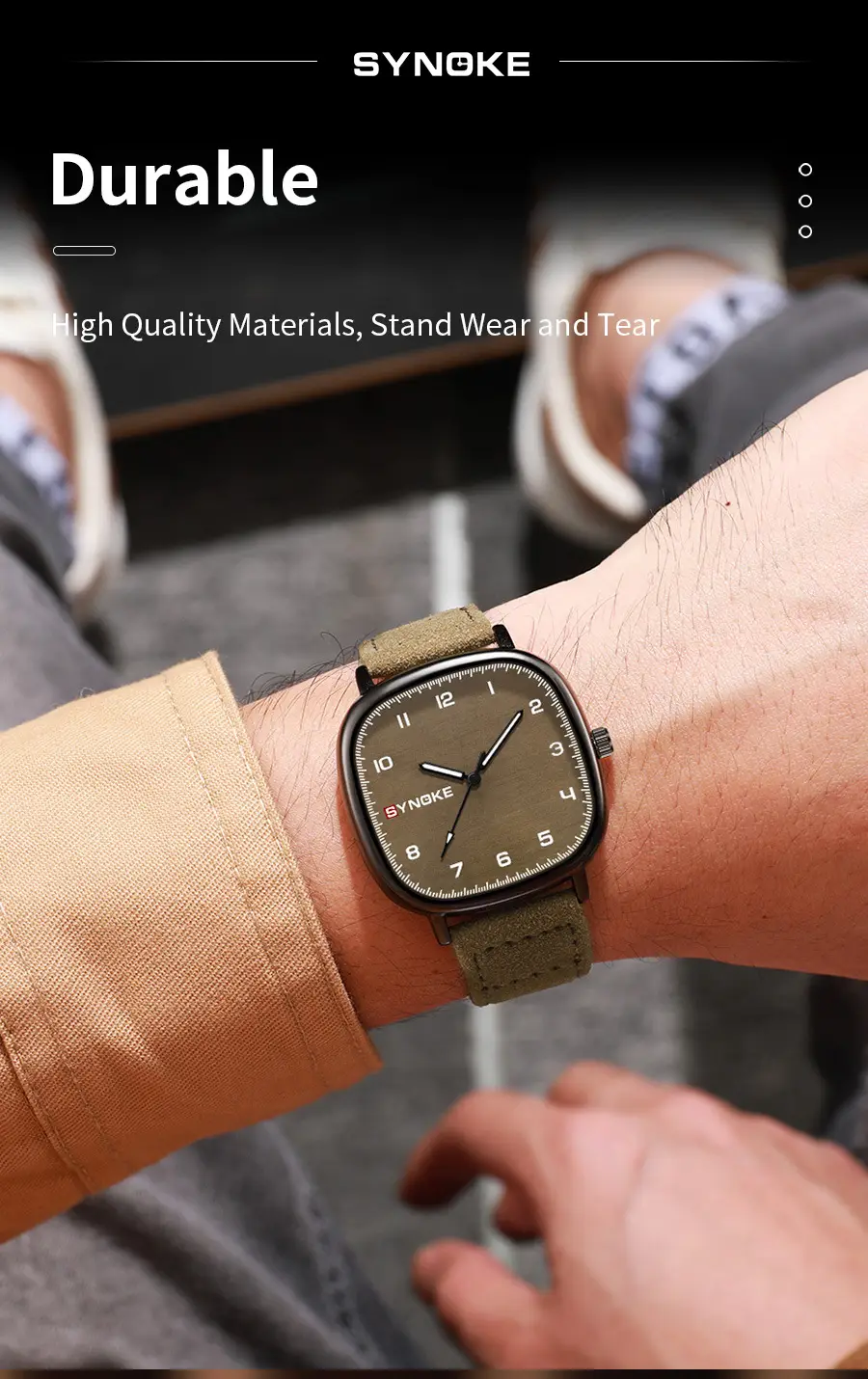 Synko Brown Quartz Watch with Leather Belt — feature 22