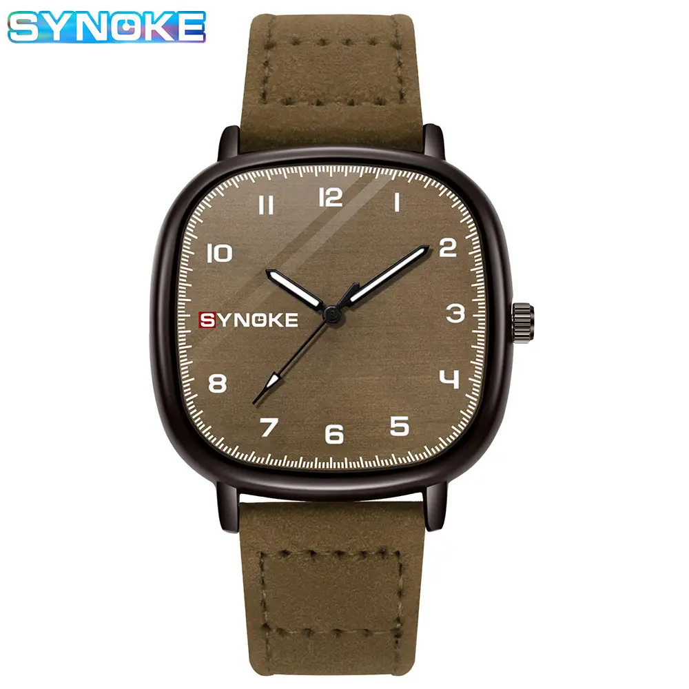 Synko Brown Quartz Watch with Leather Belt - Image 3