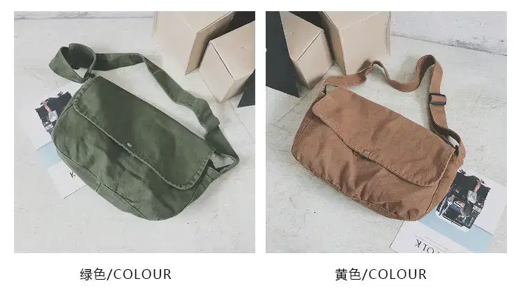 Brown Canvas Messenger Bag 2023 Summer Large Capacity — feature 27