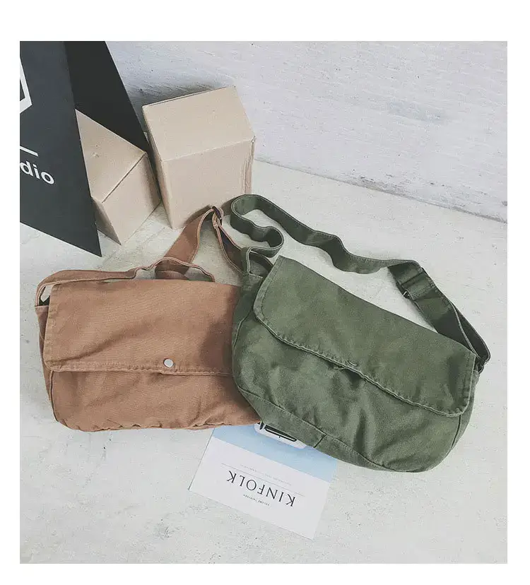 Brown Canvas Messenger Bag 2023 Summer Large Capacity — feature 30