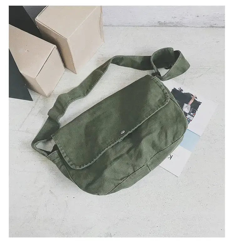 Brown Canvas Messenger Bag 2023 Summer Large Capacity — feature 31