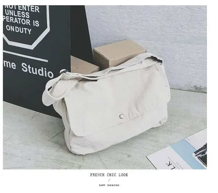 Brown Canvas Messenger Bag 2023 Summer Large Capacity — feature 34