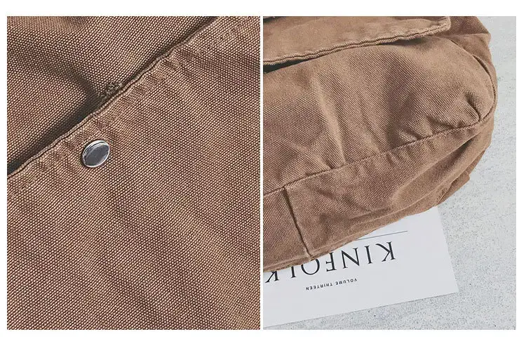 Brown Canvas Messenger Bag 2023 Summer Large Capacity — feature 39