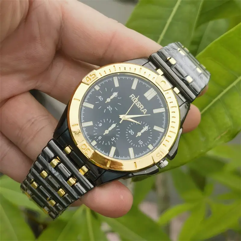 Square Watch with Gold Dial & Silver Band for Men — feature 5