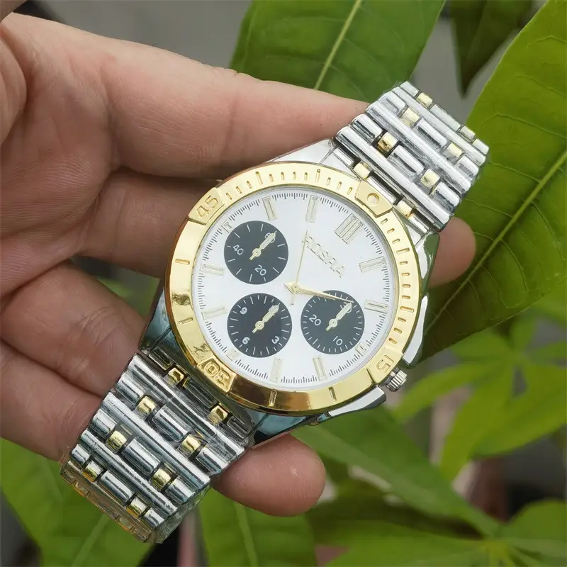 Square Watch with Gold Dial & Silver Band for Men — feature 6