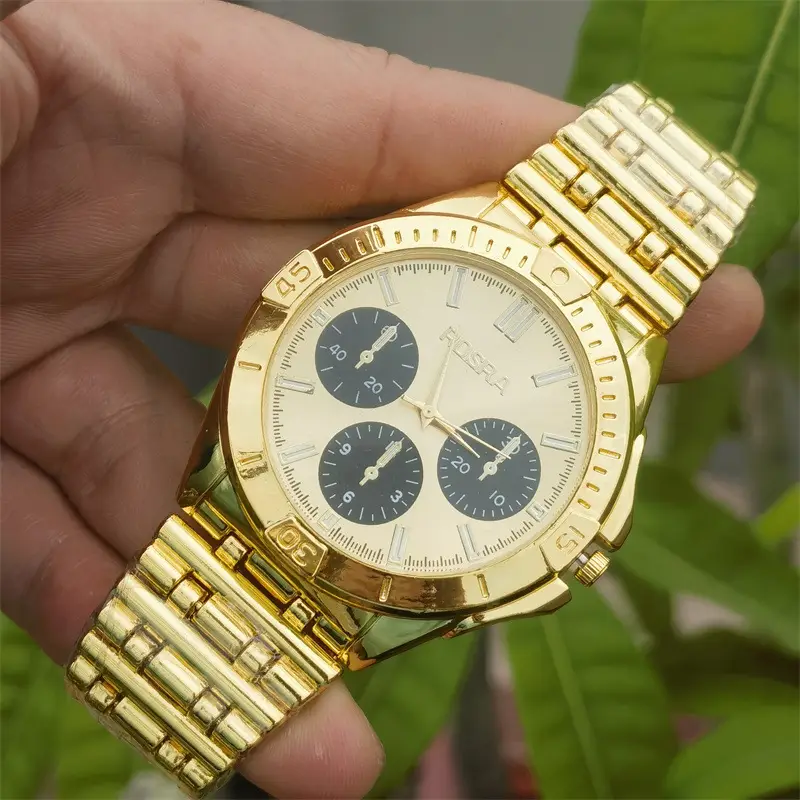 Square Watch with Gold Dial & Silver Band for Men — feature 7