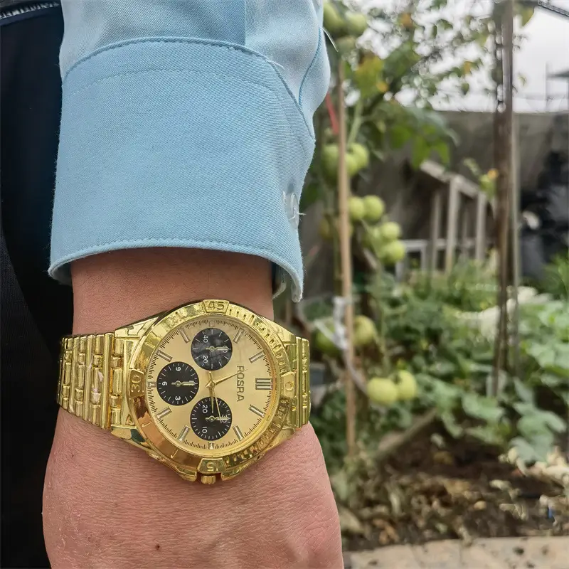 Square Watch with Gold Dial & Silver Band for Men — feature 9