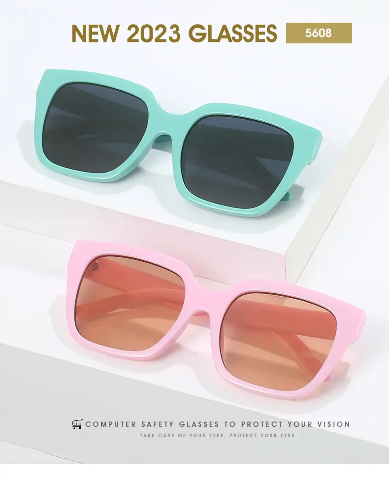 Square Sunglasses European American Retro Large Frame — feature 1