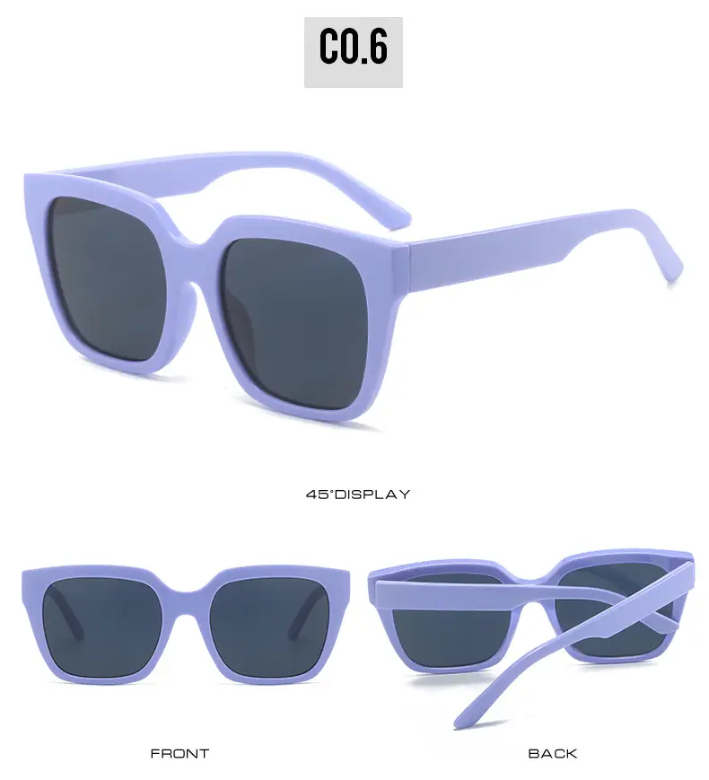 Square Sunglasses European American Retro Large Frame — feature 12