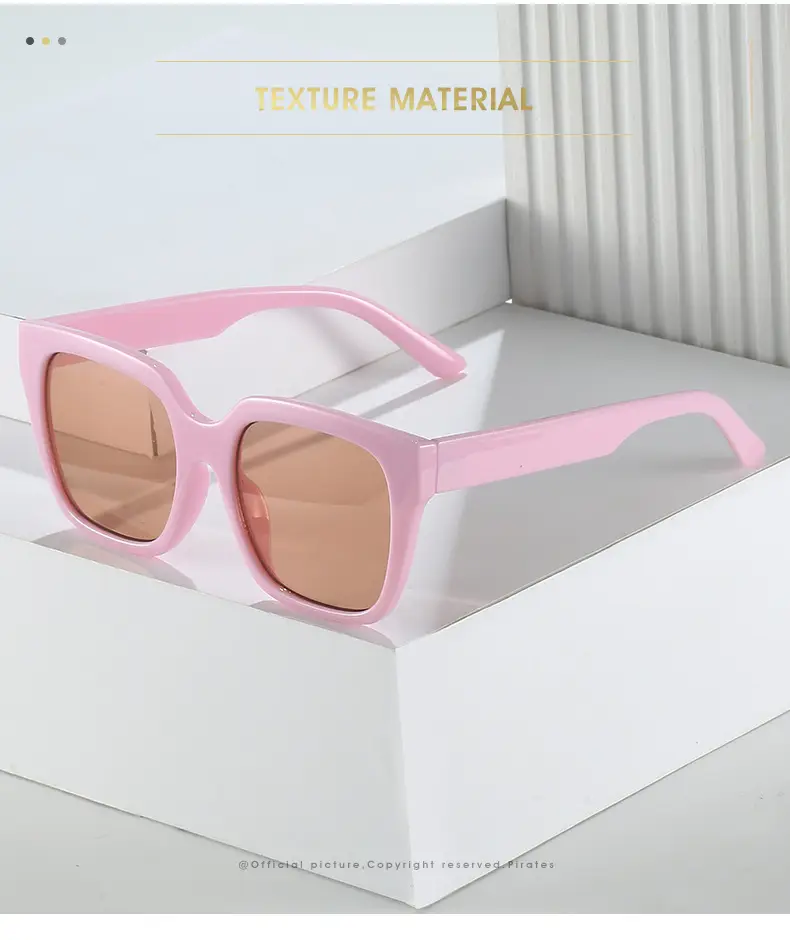 Square Sunglasses European American Retro Large Frame — feature 2
