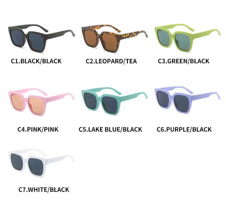 Square Sunglasses European American Retro Large Frame — feature 6