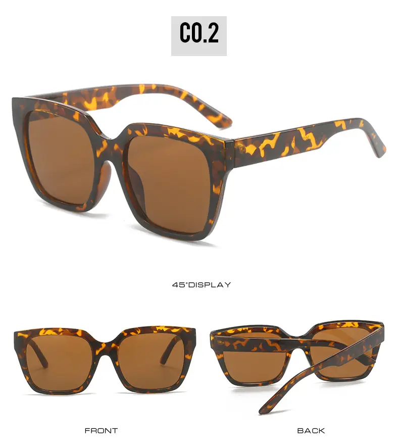 Square Sunglasses European American Retro Large Frame — feature 8