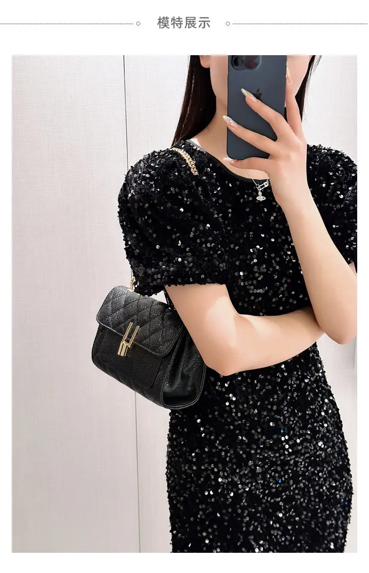 2026 Black Quilted Y-Buckle Bag with Chain Clasp — feature 13