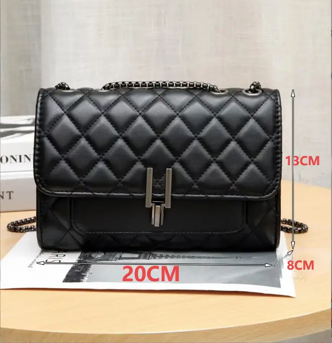 2026 Black Quilted Y-Buckle Bag with Chain Clasp — feature 2