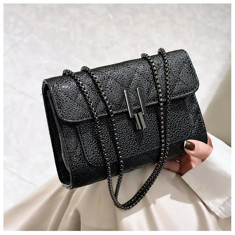 2026 Black Quilted Y-Buckle Bag with Chain Clasp — feature 22