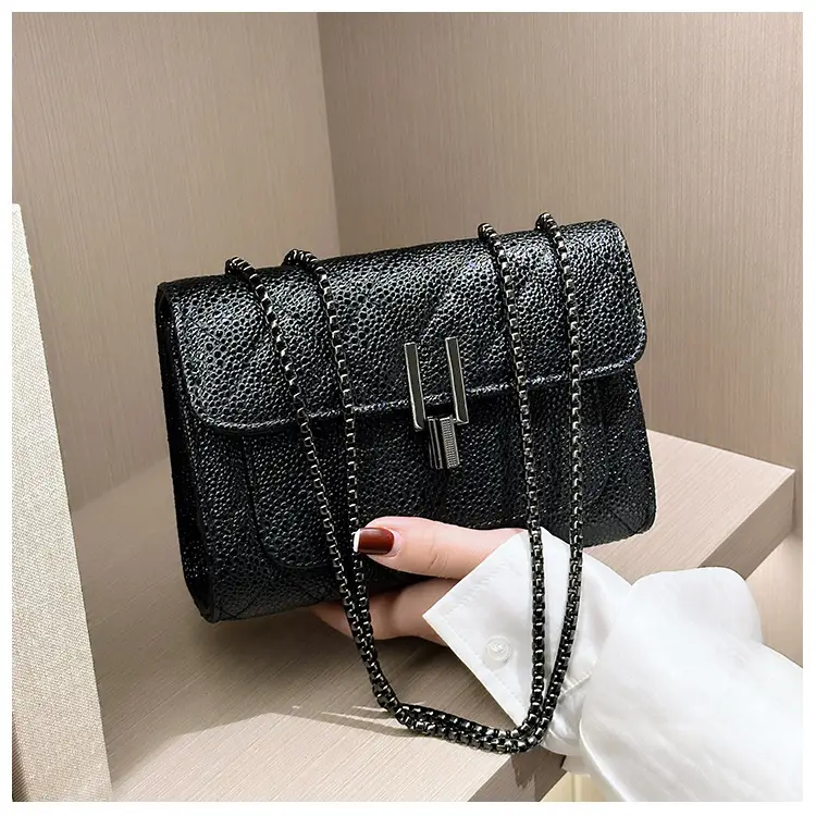 2026 Black Quilted Y-Buckle Bag with Chain Clasp — feature 23