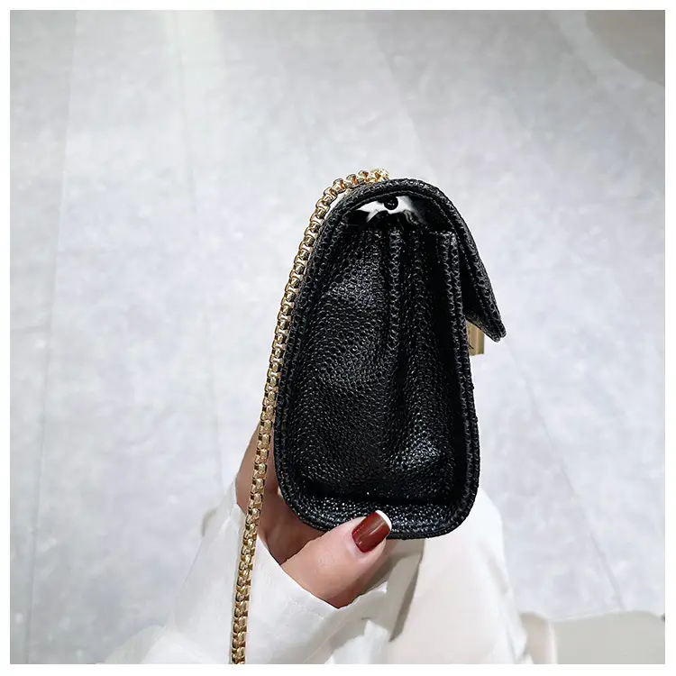 2026 Black Quilted Y-Buckle Bag with Chain Clasp — feature 25