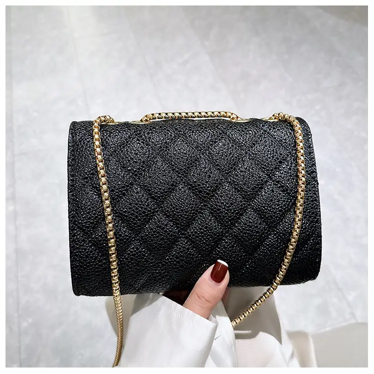 2026 Black Quilted Y-Buckle Bag with Chain Clasp — feature 26