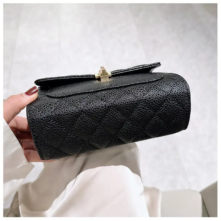 2026 Black Quilted Y-Buckle Bag with Chain Clasp — feature 27