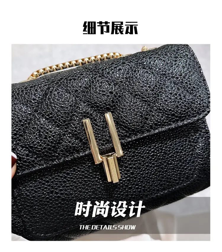 2026 Black Quilted Y-Buckle Bag with Chain Clasp — feature 28