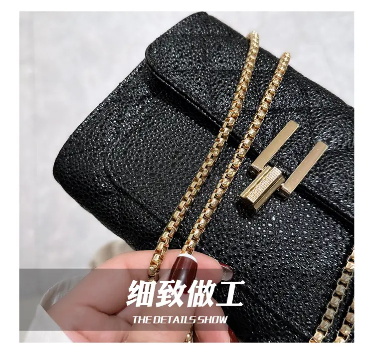 2026 Black Quilted Y-Buckle Bag with Chain Clasp — feature 30