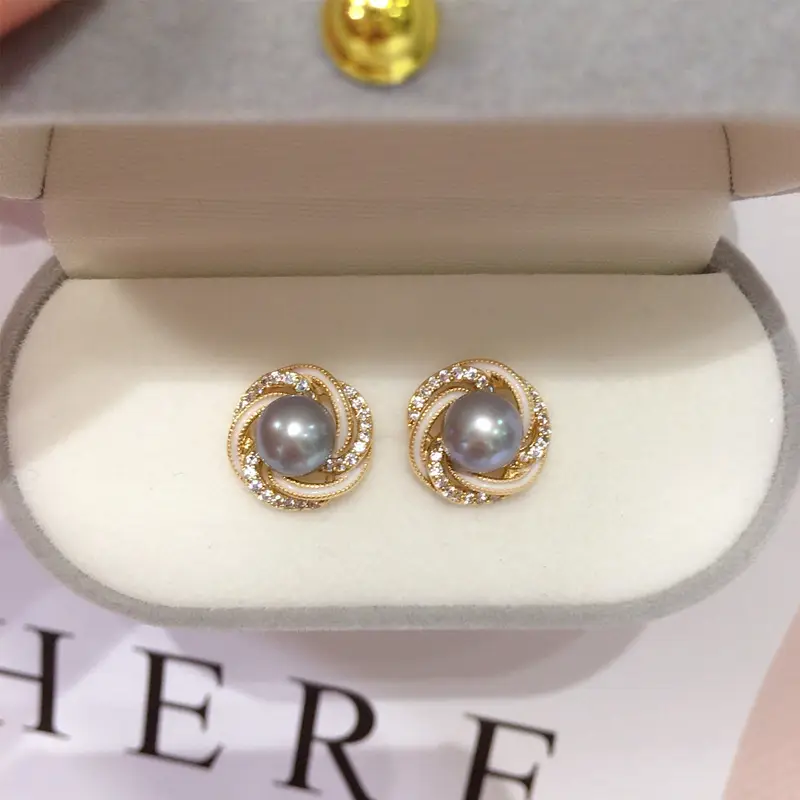 18K Gold Filled Pearl Earrings for Women