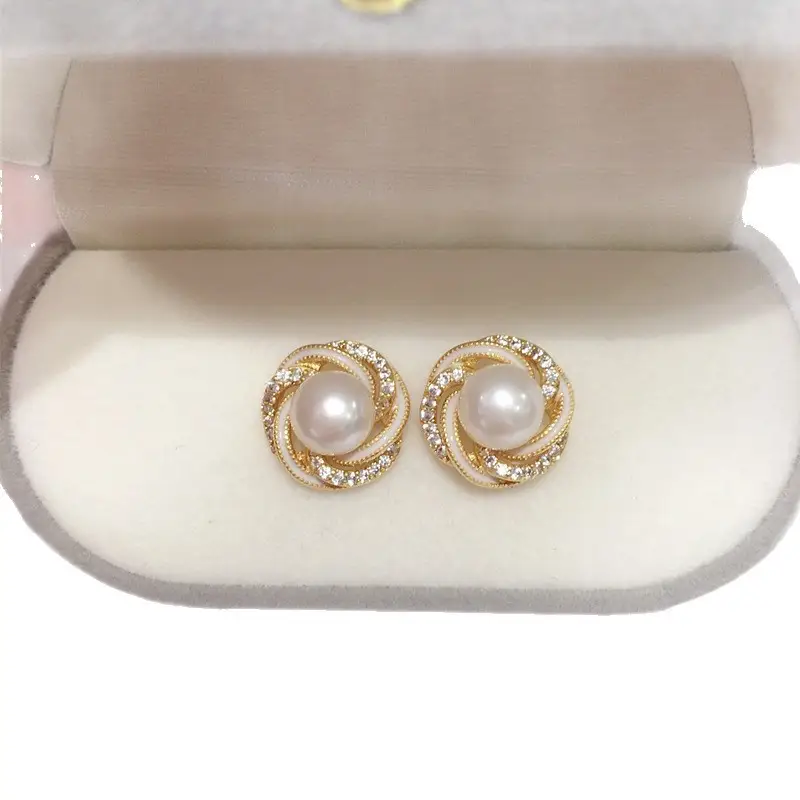 18K Gold Filled Pearl Earrings for Women