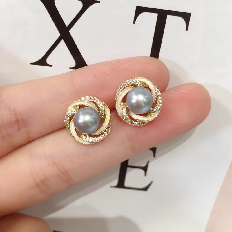18K Gold Filled Pearl Earrings for Women