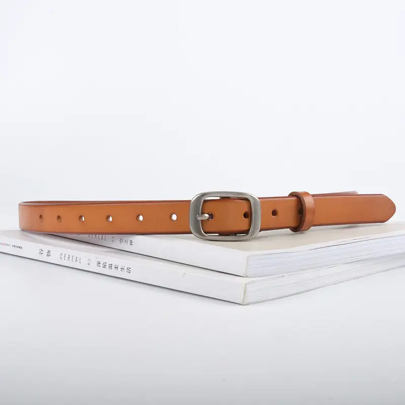 Women's Adjustable Cowhide Leather Belt with Buckle - Image 4