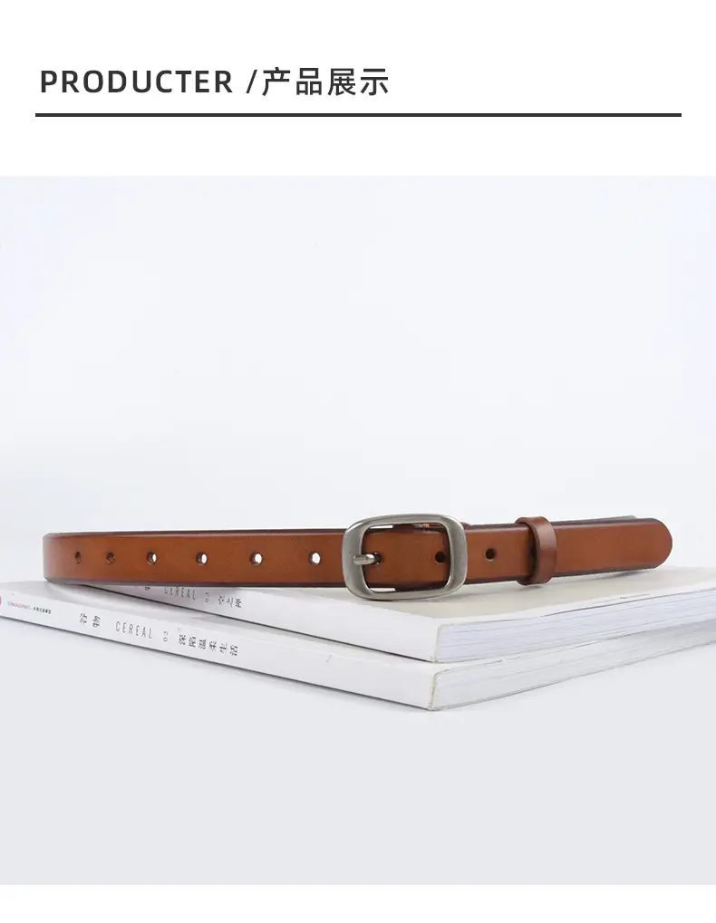 Women's Adjustable Cowhide Leather Belt with Buckle β feature 10