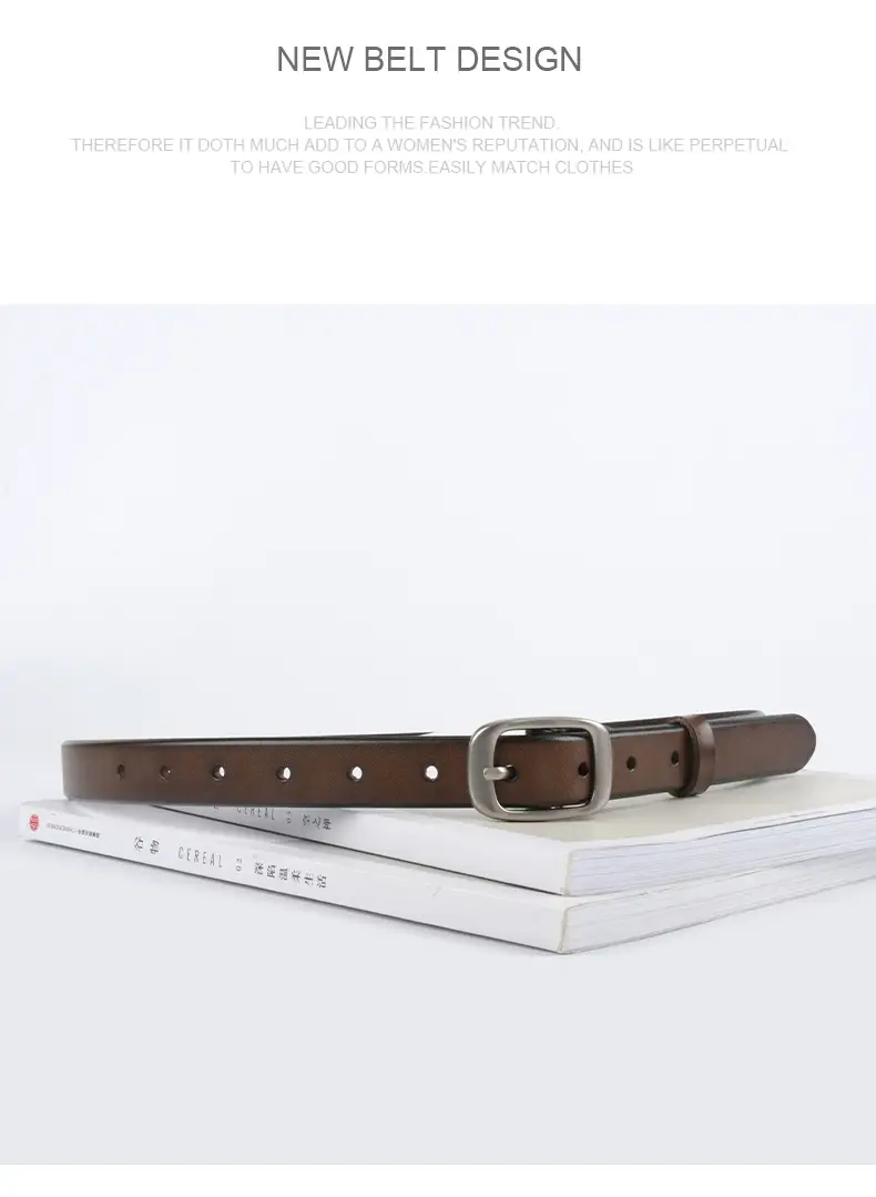 Women's Adjustable Cowhide Leather Belt with Buckle β feature 11