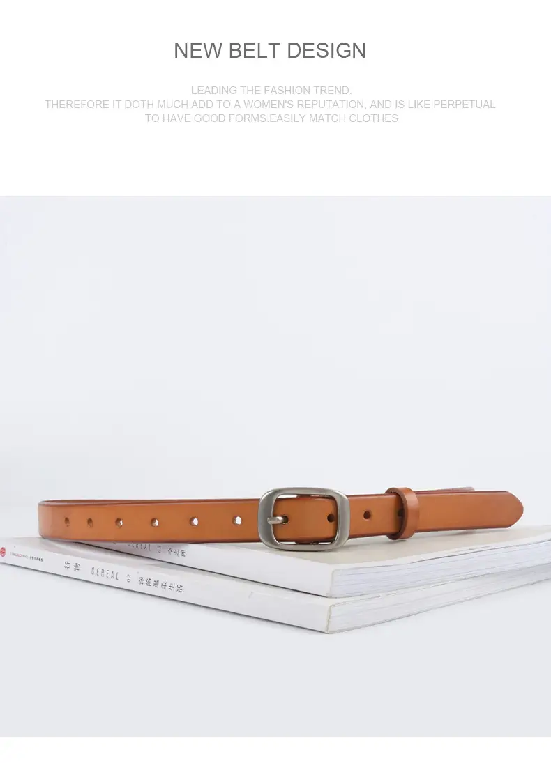 Women's Adjustable Cowhide Leather Belt with Buckle β feature 12