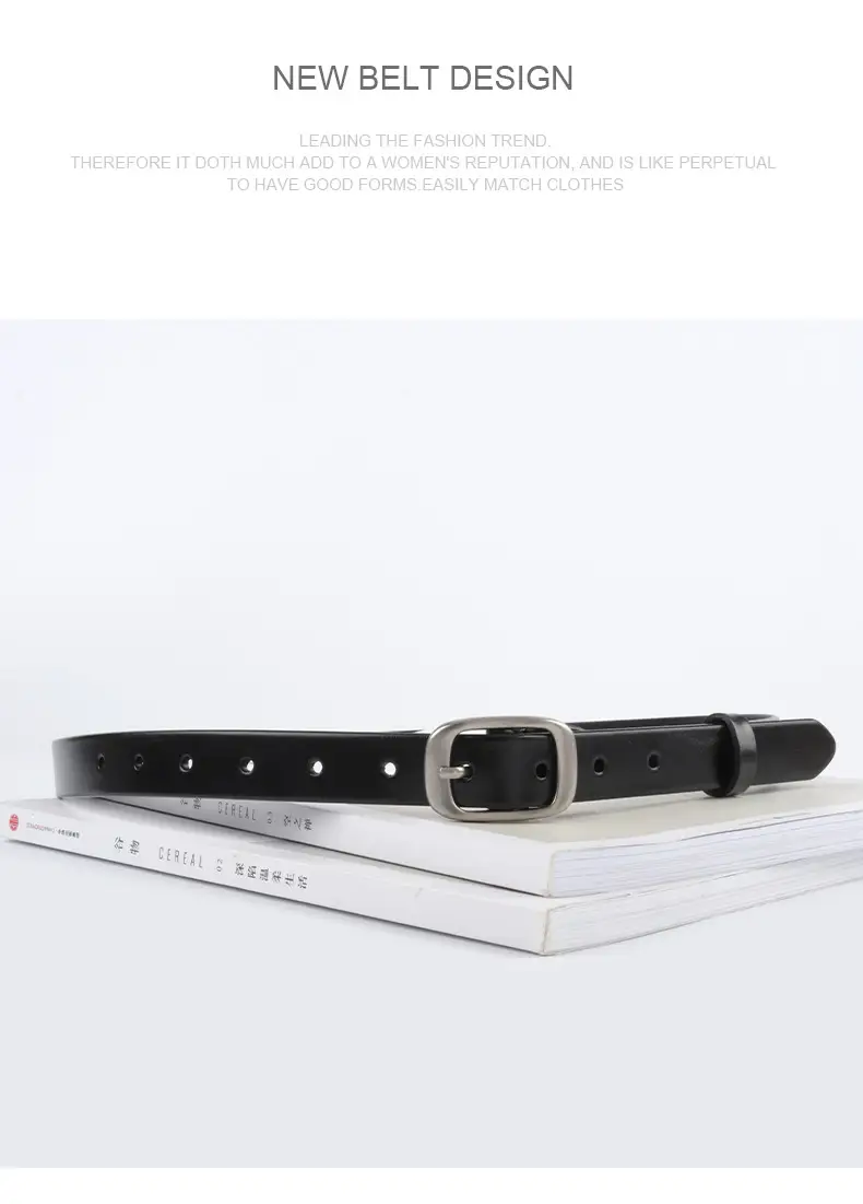 Women's Adjustable Cowhide Leather Belt with Buckle β feature 13