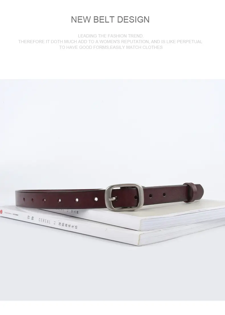 Women's Adjustable Cowhide Leather Belt with Buckle β feature 14