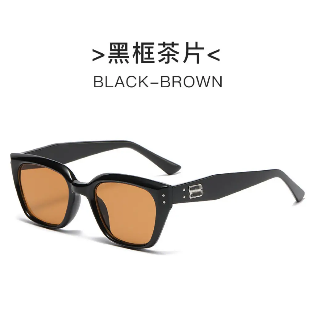 2024 Women Sunglasses K-Style Black Brown - Image 2